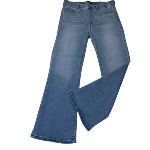 Quince Women Stretch Flare Jeans Medium Blue Wash‎ Elastic Waist Size M